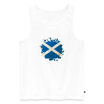 Schottland Klecks Flaggen Design - Männer Premium Bio Tank Top - Weiß - Vorne - Michal (187cm)