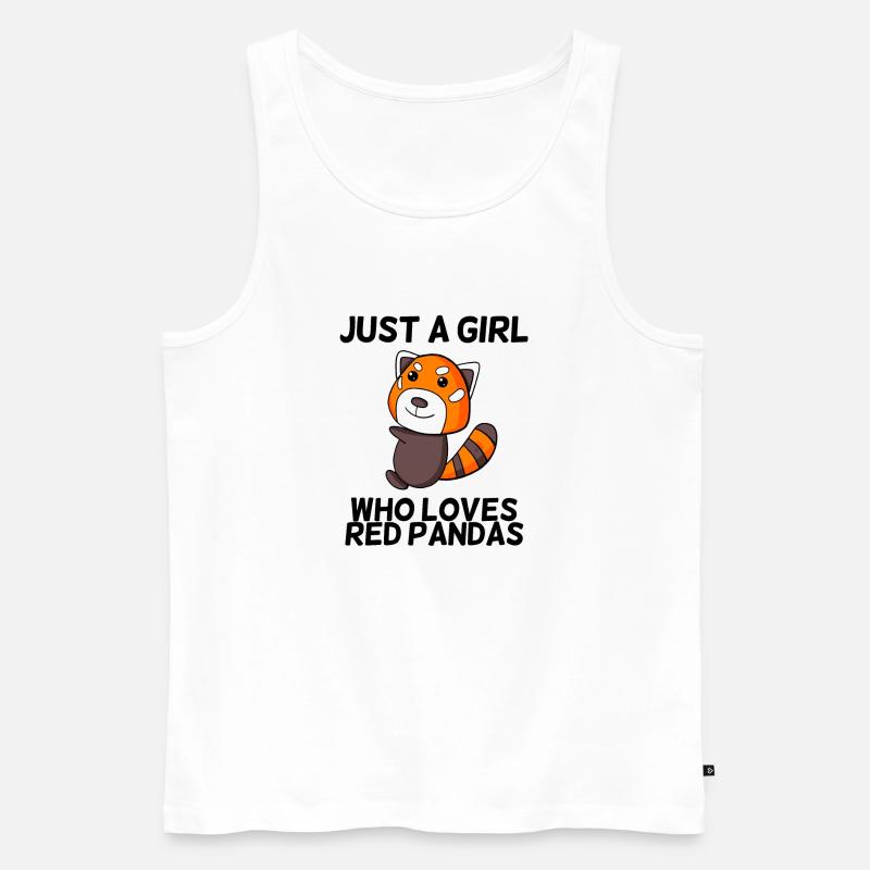 Roter Panda Liebe Mädchen - Männer Premium Bio Tank Top - Weiß