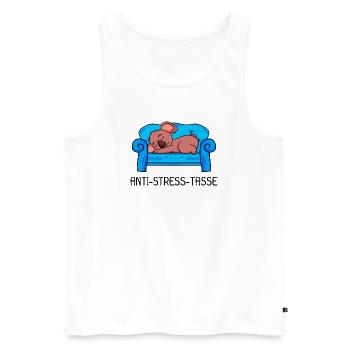 Tasse Koala - Männer Premium Bio Tank Top - Weiß - Vorne - AI Model Male 178 light (178cm)