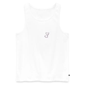 Heart Hearts In Love Two Hearts Pocket - Men's Premium Organic Tank Top - white - Front - Michal (187cm)
