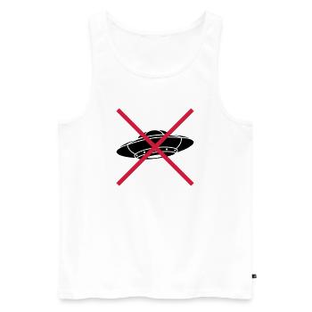 No UFOs Forbidden Shield - Men's Premium Organic Tank Top - white - Front - AI Model Male 178 light (178cm)
