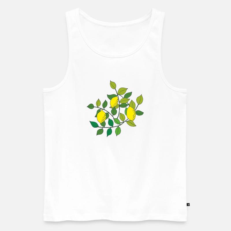 zitronen baum - Männer Premium Bio Tank Top - Weiß
