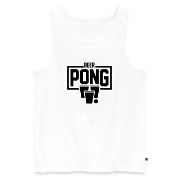 Beer Pong Frame - Männer Premium Bio Tank Top - Weiß - Vorne - Michal (187cm)