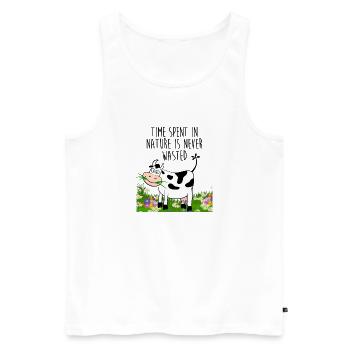 Temps passé dans la nature - Débardeur bio Premium Homme - blanc - Devant - AI Model Male 178 light (178cm)