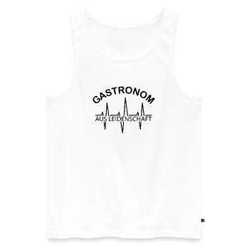 Gastronom aus Leidenschaft Symbol Puls Gastronomie - Männer Premium Bio Tank Top - Weiß - Vorne - Michal (187cm)