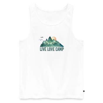 Live Liebescamp - Männer Premium Bio Tank Top - Weiß - Vorne - AI Model Male 178 light (178cm)