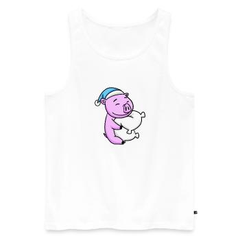Cochon - Débardeur bio Premium Homme - blanc - Devant - Michal (187cm)