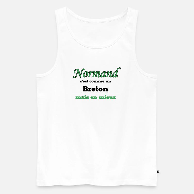 Normand Vert Élégant Script - Débardeur bio Premium Homme - blanc