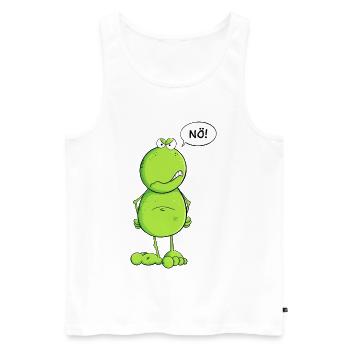 Lustiger Nö Frosch I Nein Statement - Männer Premium Bio Tank Top - Weiß - Vorne - Michal (187cm)