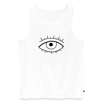 Oeil - Débardeur bio Premium Homme - blanc - Devant - AI Model Male 178 light (178cm)