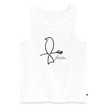 Paix - Débardeur bio Premium Homme - blanc - Devant - AI Model Male 178 light (178cm)