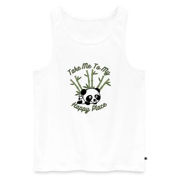 Take me to My Happy Place - Panda Lovers T-Shirt - Männer Premium Bio Tank Top - Weiß - Vorne - AI Model Male 178 light (178cm)