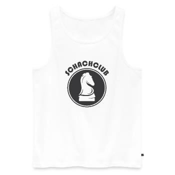 Schachclub chess Pferd rook Symbol Logo Icon - Männer Premium Bio Tank Top - Weiß - Vorne - Michal (187cm)