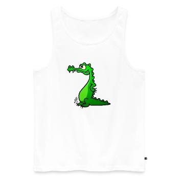 Crocodile Full Color Design - Men's Premium Organic Tank Top - white - Front - Michal (187cm)