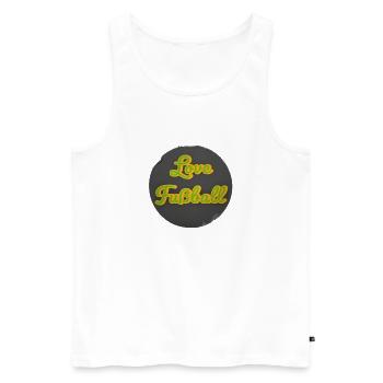 Love of retro-style football - Men's Premium Organic Tank Top - white - Front - AI Model Male 178 light (178cm)