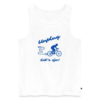 Unplug Let's Go - Männer Premium Bio Tank Top - Weiß - Vorne - Michal (187cm)