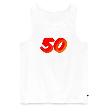 jahre alt, 50 leuchtende Farbe, gratulieren - Männer Premium Bio Tank Top - Weiß - Vorne - Michal (187cm)
