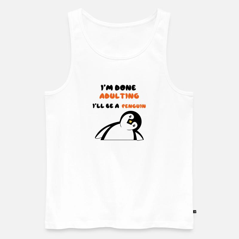 Süß Pinguin Statement Zoo Tier Vogel - Männer Premium Bio Tank Top - Weiß