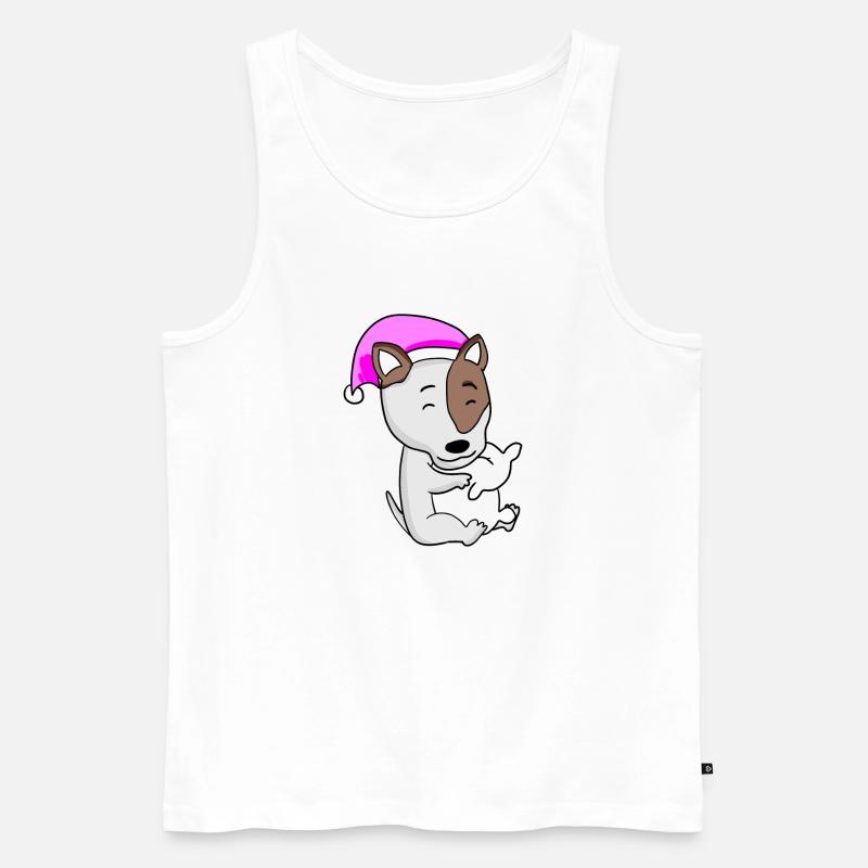 Hund Hunderasse Bullterrier - Männer Premium Bio Tank Top - Weiß