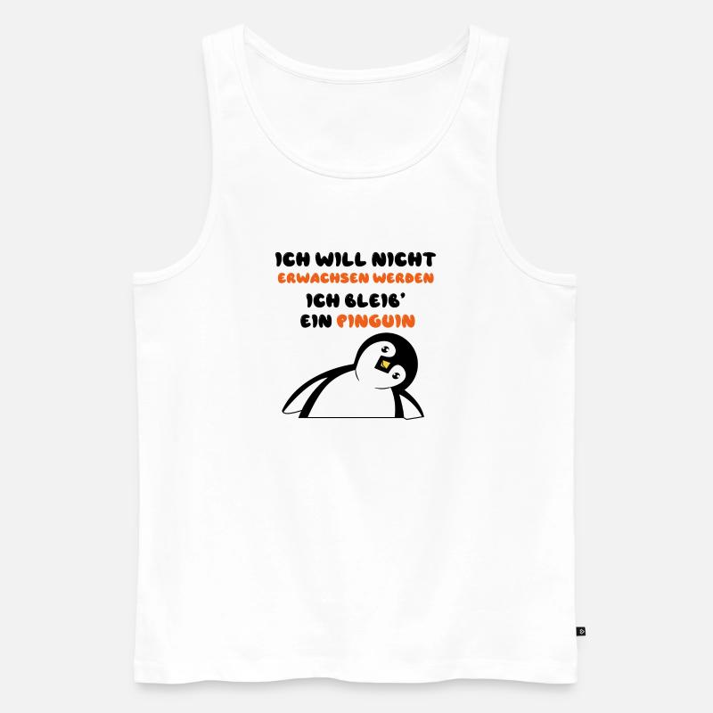 Vogel Statement Süß Pinguin Tier Zoo - Männer Premium Bio Tank Top - Weiß