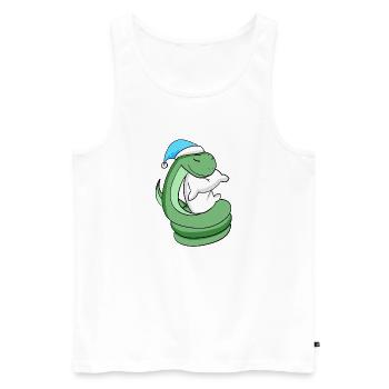 Snake with pillow and sleeping cap - Men's Premium Organic Tank Top - white - Front - Michal (187cm)
