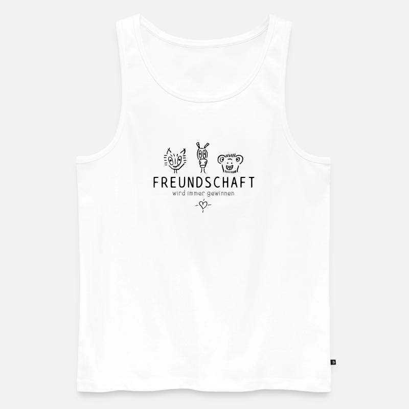 "Freundschaft wird immer gewinnen", schöner Spruch - Männer Premium Bio Tank Top - Weiß
