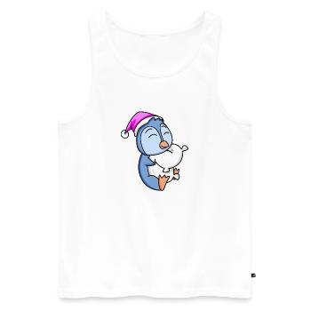 Pingouin avec oreiller - Débardeur bio Premium Homme - blanc - Devant - Michal (187cm)