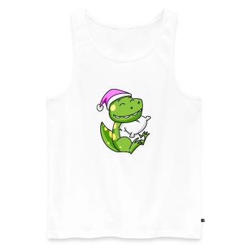Dinosaure avec oreiller et bonnet de couchage - Débardeur bio Premium Homme - blanc - Devant - Michal (187cm)