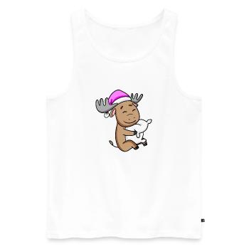 orignal doux avec oreiller et bonnet de couchage - Débardeur bio Premium Homme - blanc - Devant - Michal (187cm)