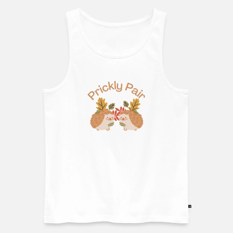Prickly Pair - Hedgehog Lovers - Männer Premium Bio Tank Top - Weiß