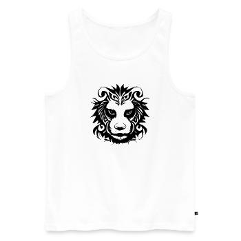 Lion Tribal - Débardeur bio Premium Homme - blanc - Devant - AI Model Male 178 light (178cm)