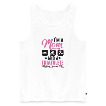 Ich Bin Eine Mutter Und Ein Triathlet - Männer Premium Bio Tank Top - Weiß - Vorne - AI Model Male 178 light (178cm)