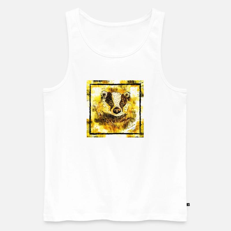 Der Gelbe Dachs, Tier Geschenke - Männer Premium Bio Tank Top - Weiß