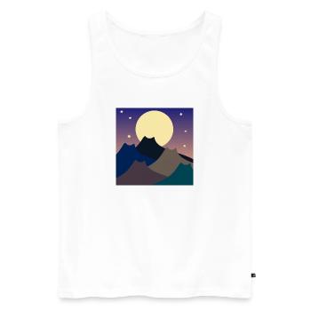 MONTAGNES DES CHATS DE PLEINE LUNE - Débardeur bio Premium Homme - blanc - Devant - Michal (187cm)