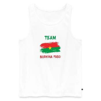 Conception du drapeau de l'équipe Burkina Faso - Débardeur bio Premium Homme - blanc - Devant - AI Model Male 178 light (178cm)