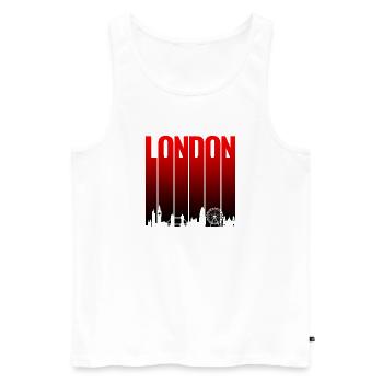 London Skyline Red Gradient - Men's Premium Organic Tank Top - white - Front - Michal (187cm)