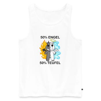 Nilpferd - Engel und Teufel - Männer Premium Bio Tank Top - Weiß - Vorne - Michal (187cm)
