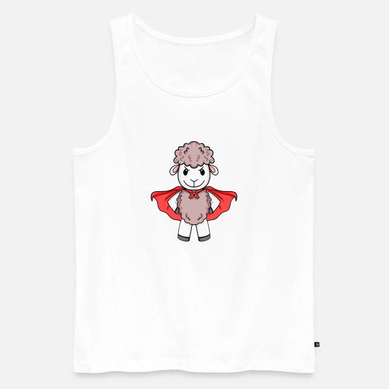 Schaf Superheld - Männer Premium Bio Tank Top - Weiß