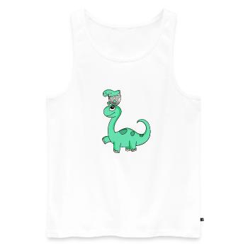 Dinosaurs with Baby Dinosaurs - Men's Premium Organic Tank Top - white - Front - Michal (187cm)