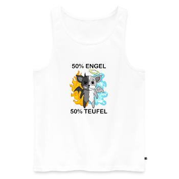 Hund Terrier - Engel und Teufel - Männer Premium Bio Tank Top - Weiß - Vorne - Michal (187cm)