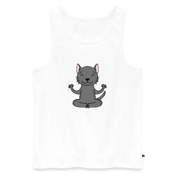 Chat de yoga Propriétaire de chat Korat - Débardeur bio Premium Homme - blanc - Devant - Michal (187cm)