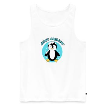 Arctic Animal Snow Cold Penguin Seabird Ice Cream Bird - Men's Premium Organic Tank Top - white - Front - AI Model Male 178 light (178cm)