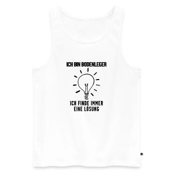 Bodenleger - Männer Premium Bio Tank Top - Weiß - Vorne - Michal (187cm)