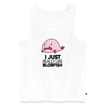 Blobfish Fish - Men's Premium Organic Tank Top - white - Front - AI Model Male 178 light (178cm)