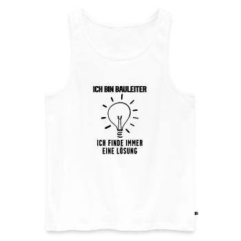 Bauleiter - Männer Premium Bio Tank Top - Weiß - Vorne - Michal (187cm)