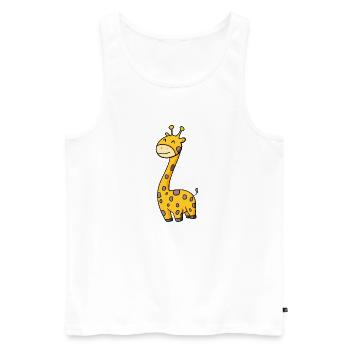 Drôle drôle de girafe - Débardeur bio Premium Homme - blanc - Devant - AI Model Male 178 light (178cm)