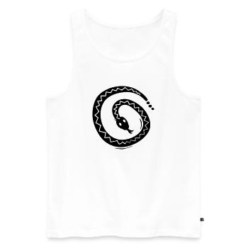 Snake Symbol - Men's Premium Organic Tank Top - white - Front - AI Model Male 178 light (178cm)