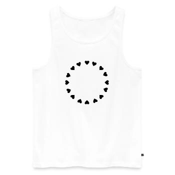 Cercle des cœurs - Débardeur bio Premium Homme - blanc - Devant - AI Model Male 178 light (178cm)