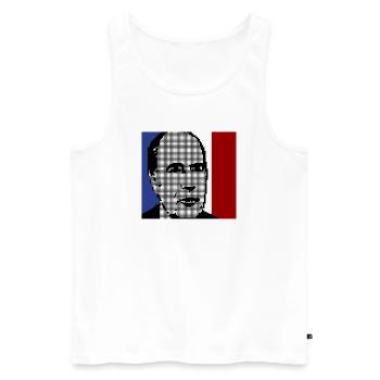 Mitterrand 1981 - Débardeur bio Premium Homme - blanc - Devant - Michal (187cm)