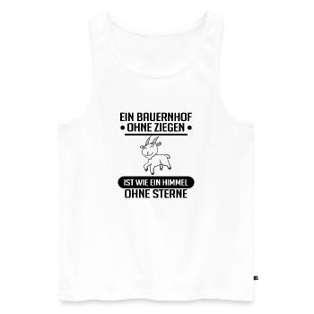 Ziege Ziegenbock Bock - Männer Premium Bio Tank Top - Weiß - Vorne - Michal (187cm)